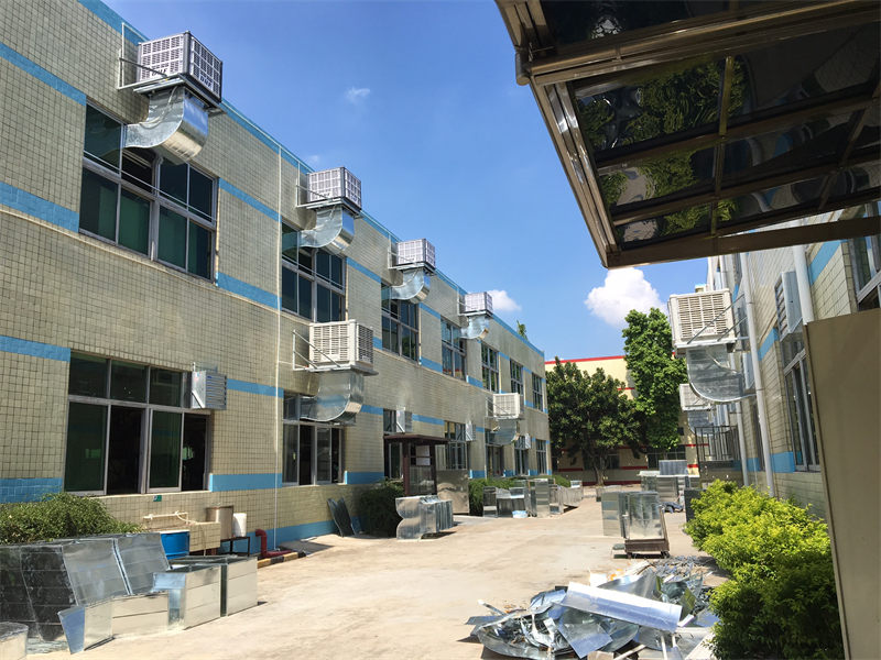 深圳橡胶制品加工车间环境空间通风降温案例